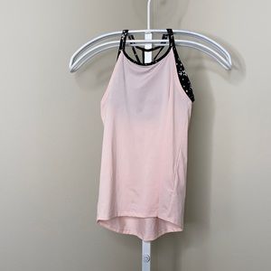 Girls Light Pink Built in Sport Bra Top
